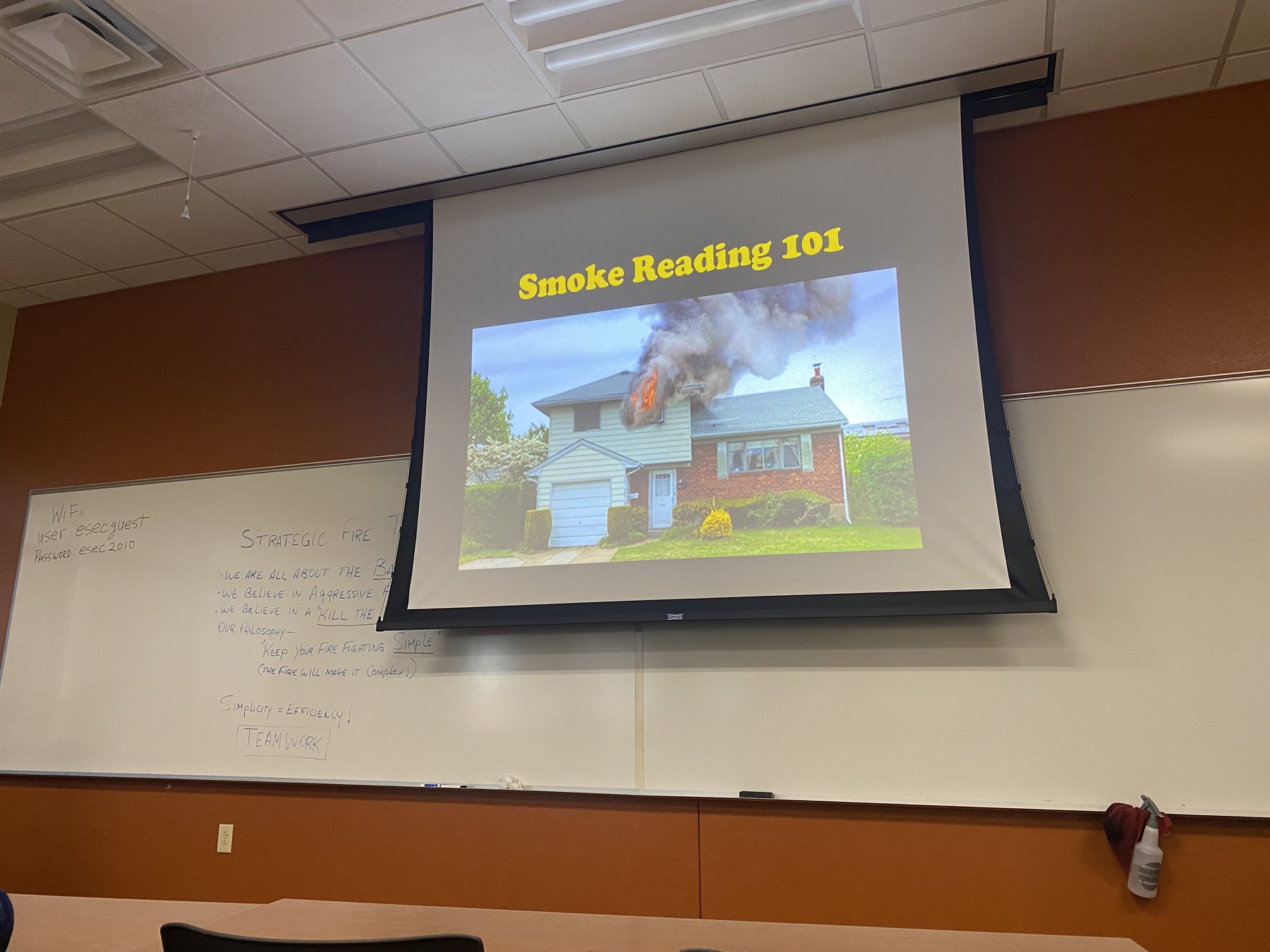Classroom session on smoke reading