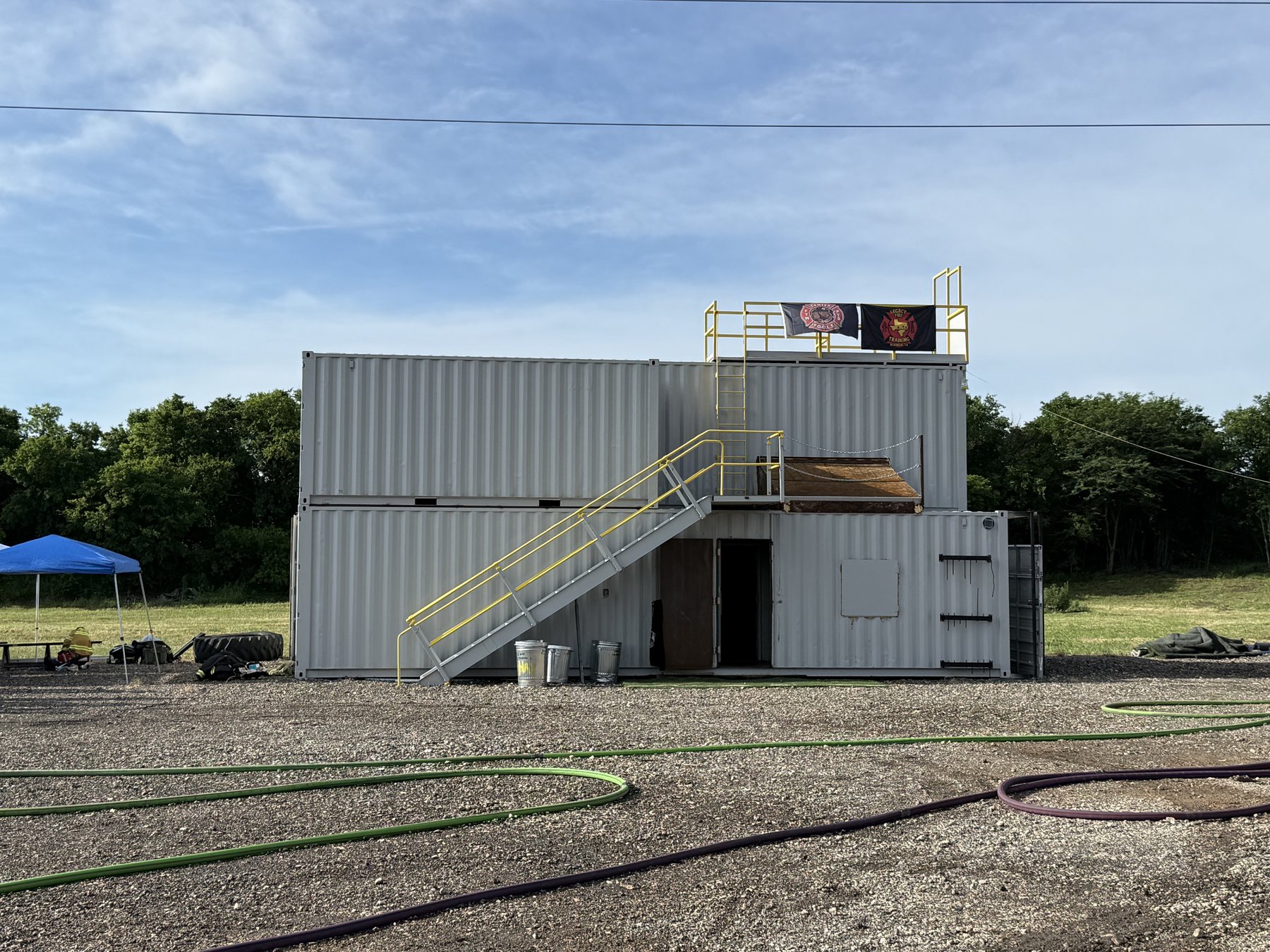 The Elm Mott training tower and burn props